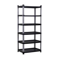 Plastic Shelf 6 Tier Black
